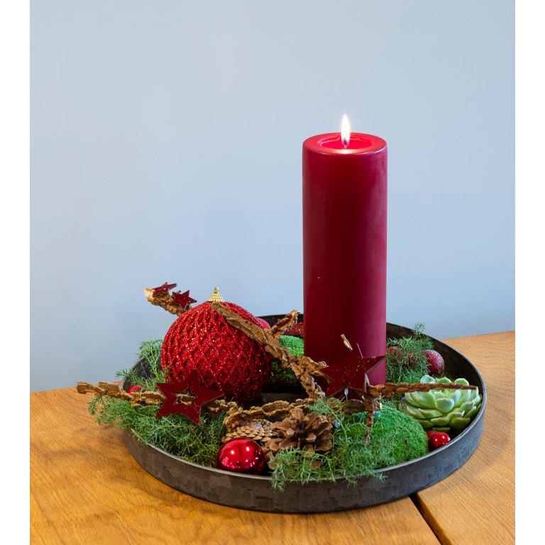 JULEDECO PÅ FAD Ø32 CM MED CREMEFARVET LED-LYS